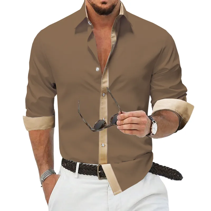Men's Classic Business Colorblock Cotton Long Sleeve Shirt MTA2362G5U sold by Manly product image thumbnail 3