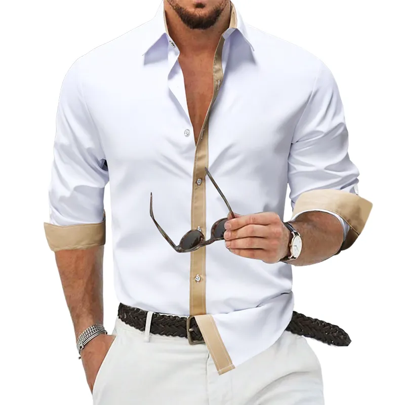 Men's Classic Business Colorblock Cotton Long Sleeve Shirt MTA2362G5U sold by Manly product image thumbnail 2