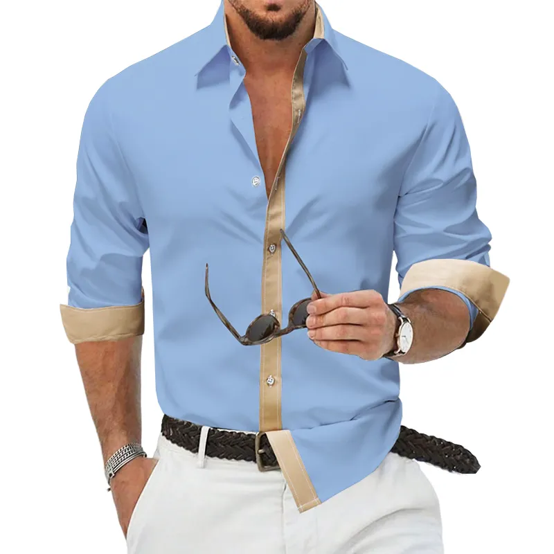 Men's Classic Business Colorblock Cotton Long Sleeve Shirt MTA2362G5U sold by Manly product image thumbnail 5