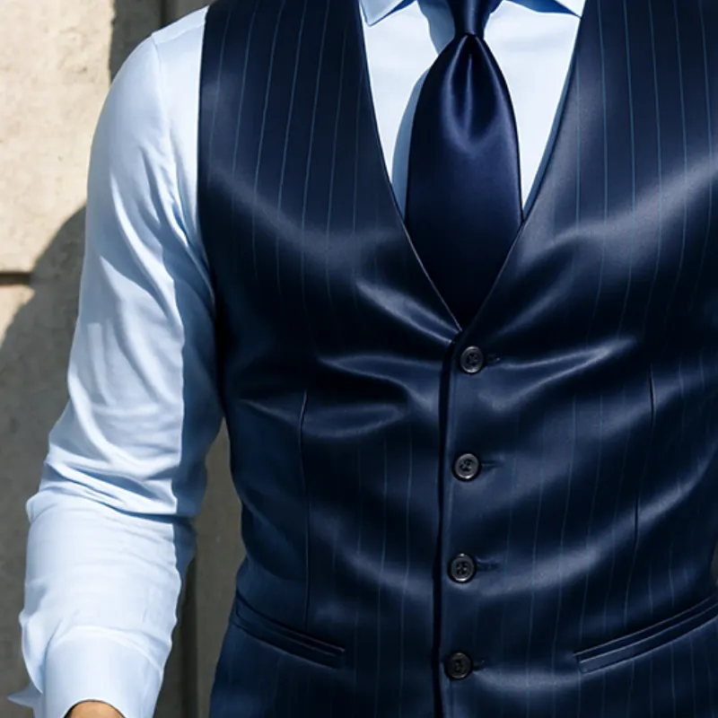 Men's Retro Casual Satin Stripe Printed Vest MTA2219G0TO sold by Manly product image thumbnail 3