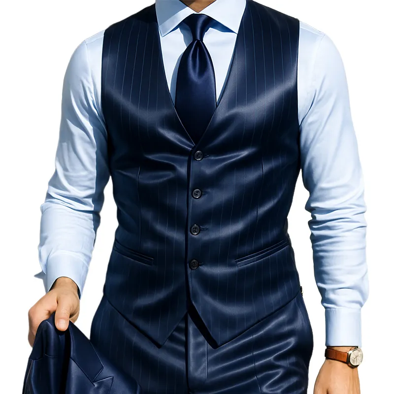 Men's Retro Casual Satin Stripe Printed Vest MTA2219G0TO sold by Manly