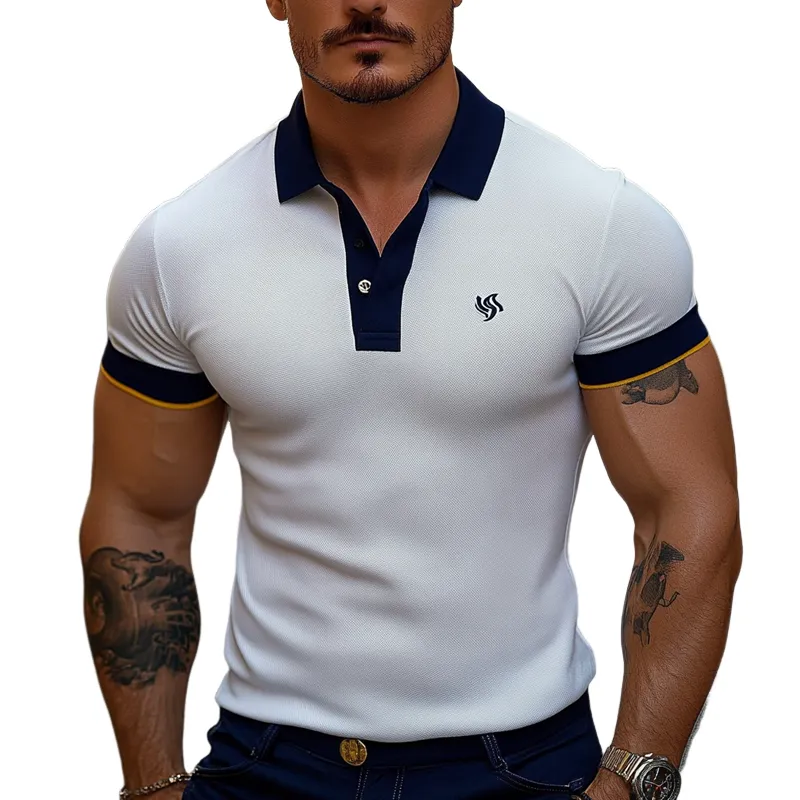 Men's Casual Colorblock Short-sleeved POLO Shirt MTA2226G0X sold by Manly