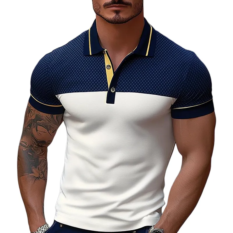 Men's Colorblock Short Sleeve Casual POLO Shirt MTA2230G7X sold by Manly
