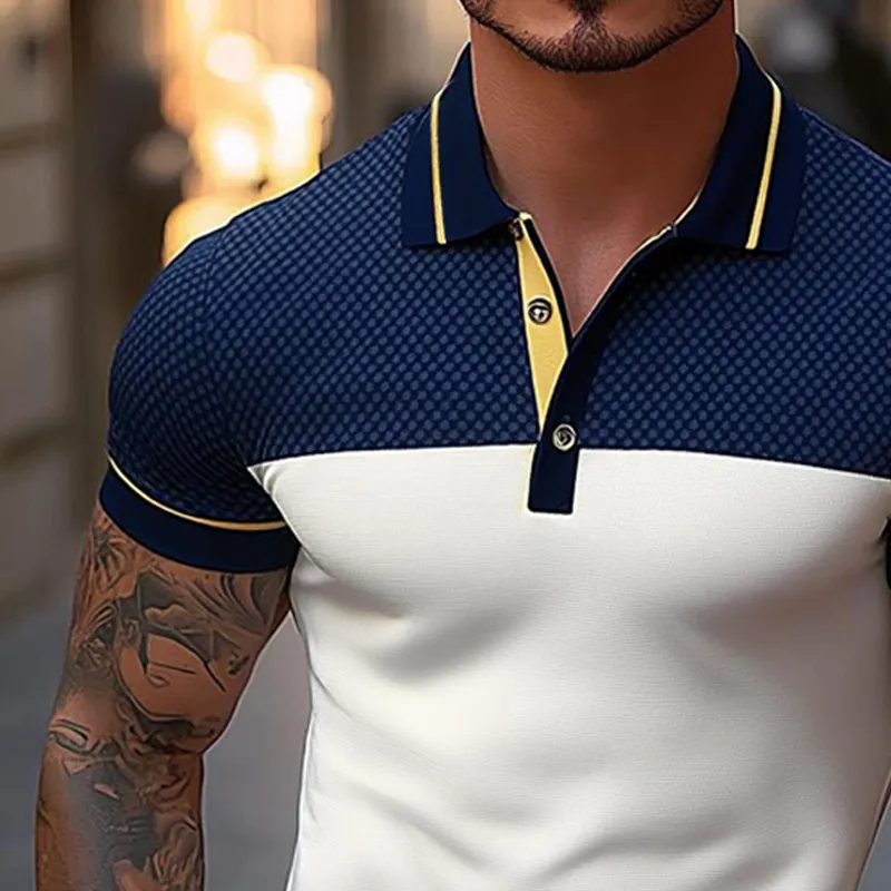 Men's Colorblock Short Sleeve Casual POLO Shirt MTA2230G7X sold by Manly product image thumbnail 3