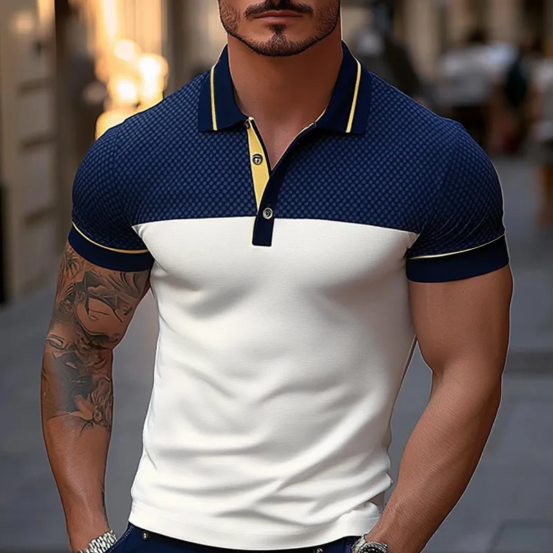 Men's Colorblock Short Sleeve Casual POLO Shirt MTA2230G7X sold by Manly product image thumbnail 2