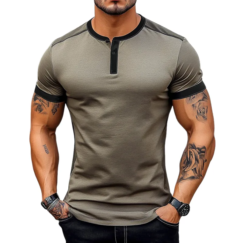 Men's Round Neck Pullover Casual Short-sleeved T-shirt MTA2271G5X sold by Manly