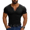 Men's Cotton Blend Henley Neck Short Sleeve T-Shirt MTA2268G7X sold by Manly