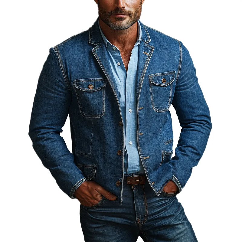 Men's Vintage Washed Denim Blazer MTA2132G8P sold by Manly