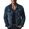 Men's Vintage Washed Distressed Denim Jacket MTA2184G1P sold by Manly