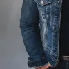 Men's Vintage Washed Distressed Denim Jacket MTA2184G1P sold by Manly