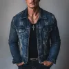 Men's Vintage Washed Distressed Denim Jacket MTA2184G1P sold by Manly