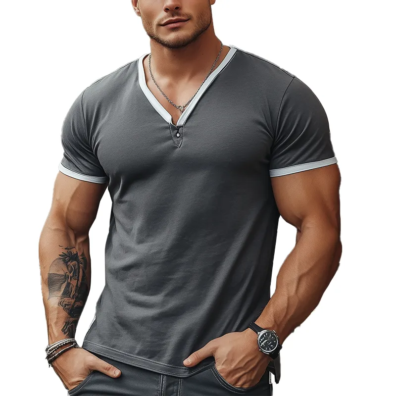 Men's Summer Fashion Slim Fit Knitted Short Sleeve T-shirt MTA2209G9P sold by Manly