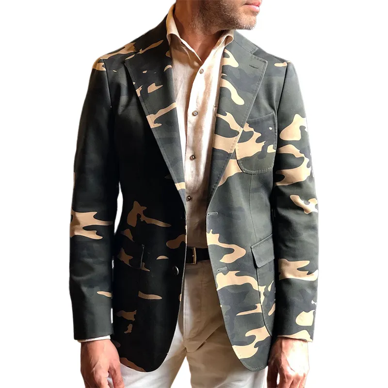 Men's Spring And Autumn Classic Camouflage Two-Button Blazer MTA2230G6U sold by Manly