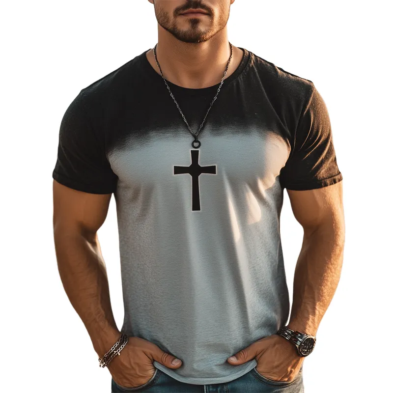 Men's Summer Casual Colorblock Printed Short Sleeve T-Shirt MTA2236G4U sold by Manly
