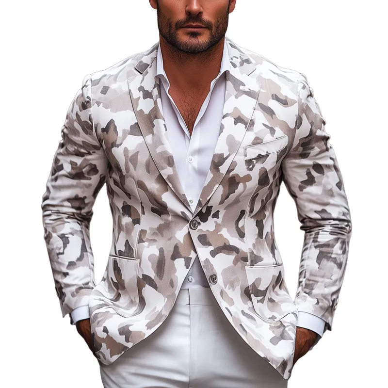 Men's Spring And Autumn Classic Camouflage Two-Button Blazer MTA2214G7U sold by Manly