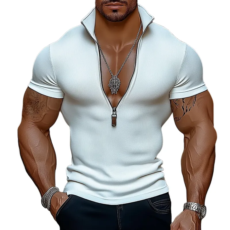 Men's Solid Stretch Lapel Short Sleeve Polo Shirt MTA2284G3Z sold by Manly