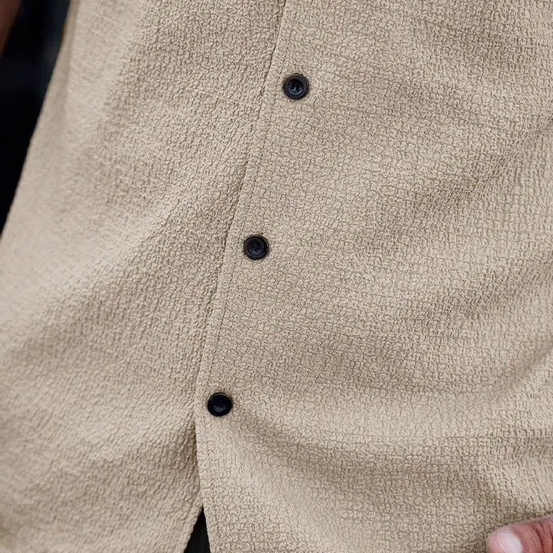 Men's Solid Color Textured Short-sleeved Shirt 81878489X sold by Manly product image thumbnail 4