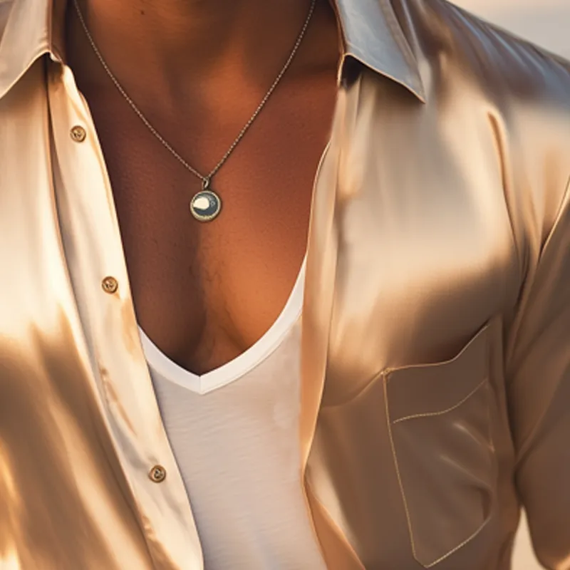 Men's Classic Champagne Satin Long Sleeve Shirt MTA2461G2U sold by Manly product image thumbnail 3