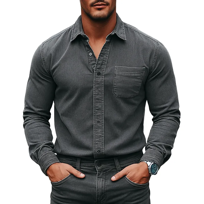 Men's Vintage Corduroy Long Sleeve Lapel Shirt MTA2490G1X sold by Manly product image thumbnail 4