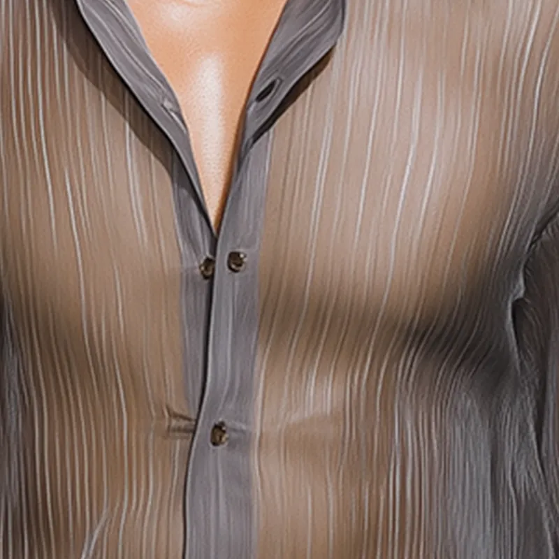 Men's Simple Chiffon Long-Sleeved Shirt (No Lining) MTA2558G4P sold by Manly product image thumbnail 3