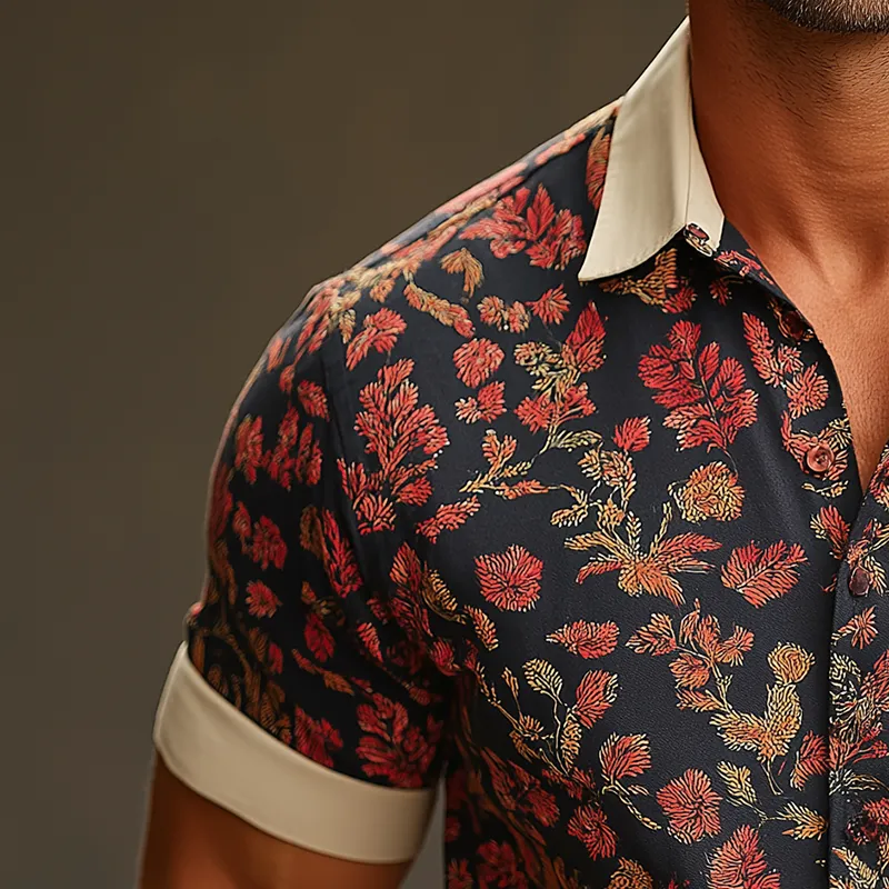 Men's Summer Fashion Printed Cotton Blended Short Sleeve Shirt MTA2514G7P sold by Manly product image thumbnail 3