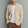 Men's Classic Casual Cotton And Linen Solid Color Single-breasted Two-button Blazer MTA2530G6K sold by Manly