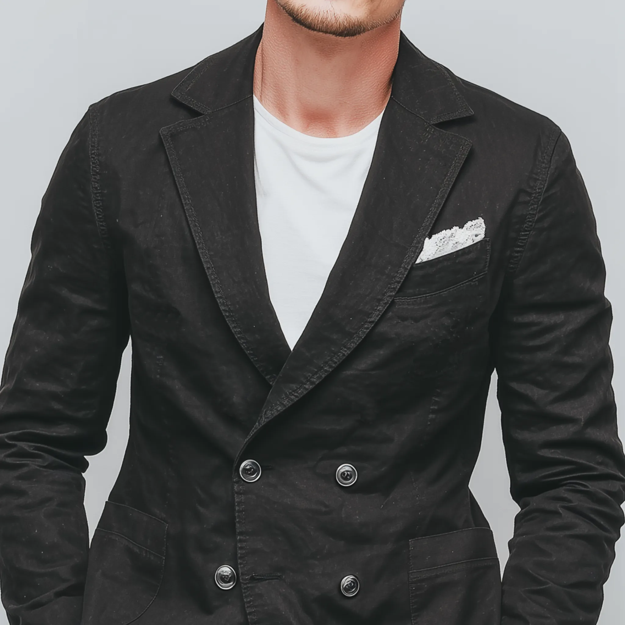 Men's Classic Casual Cotton Blend Washed Double Breasted Slim Fit Blazer MTA2518G0K sold by Manly product image thumbnail 4