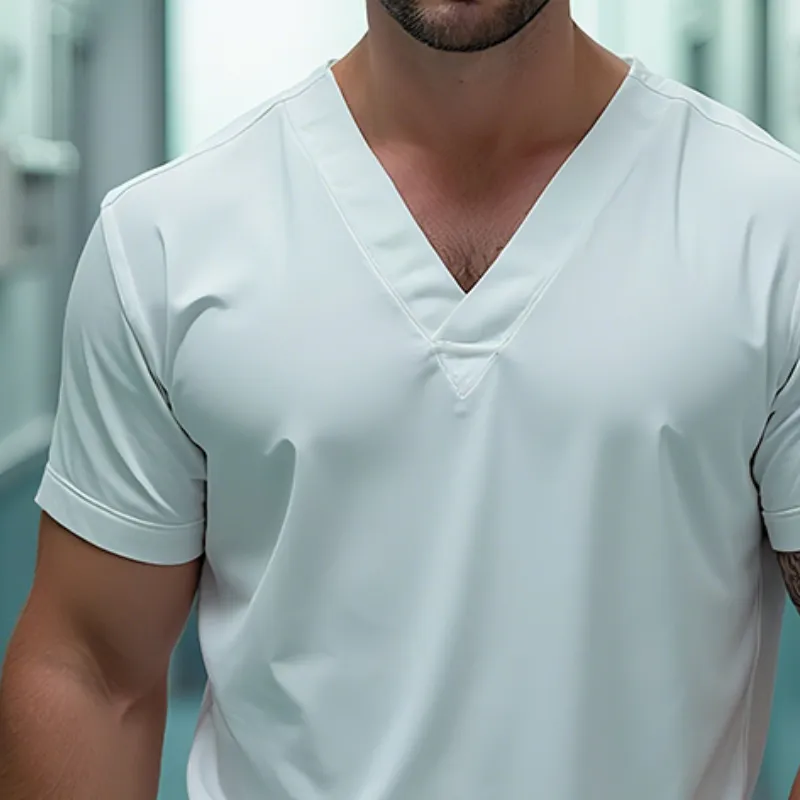 Men's Vintage Casual Cotton V-Neck Short Sleeve T-Shirt MTA2408G2TO sold by Manly product image thumbnail 3