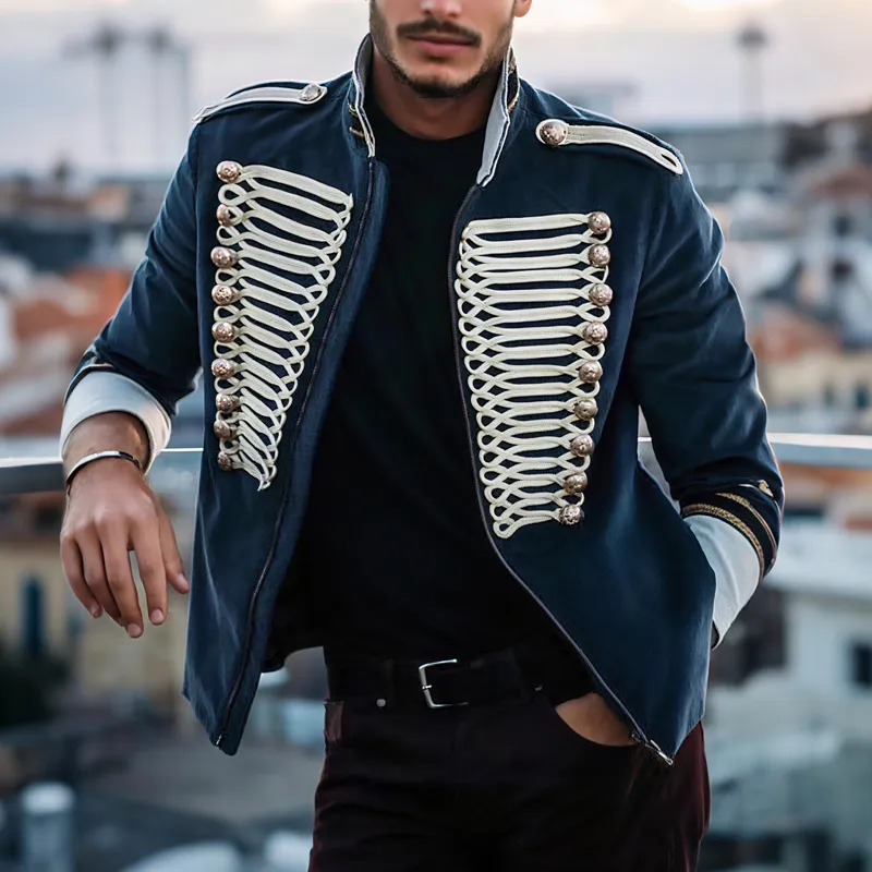 Men's Military Style Stand Collar Slim Jacket MTA2500G1Z sold by Manly product image thumbnail 2