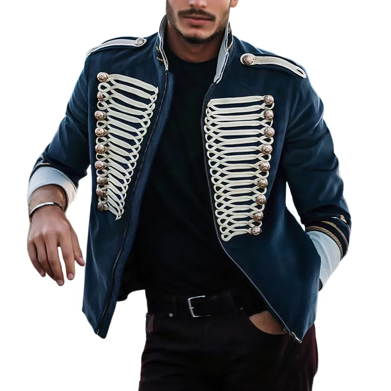 Men's Military Style Stand Collar Slim Jacket MTA2500G1Z sold by Manly