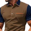 Men's Contrast Color Casual Short Sleeve POLO Shirt 67979558X sold by Manly