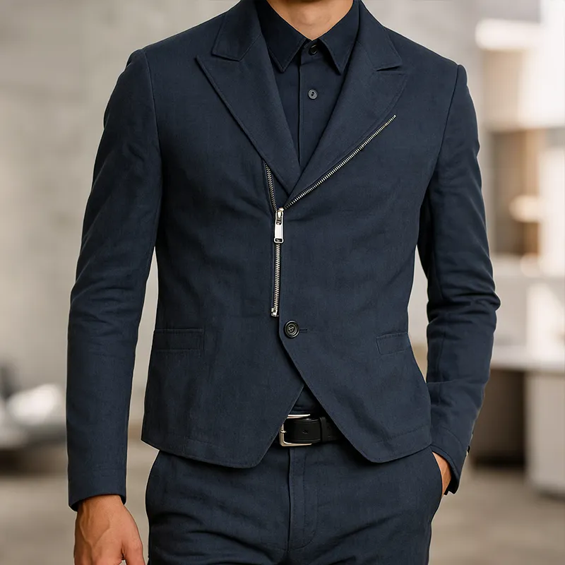 Men's Vintage Casual Cotton Zip-Up Cropped Jacket MTA2879G7TO sold by Manly product image thumbnail 2