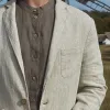 Men's Vintage Casual Cotton And Linen Blazer MTA2897G1TO sold by Manly