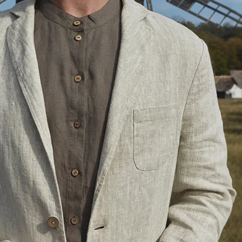 Men's Vintage Casual Cotton And Linen Blazer MTA2897G1TO sold by Manly product image thumbnail 3