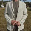 Men's Vintage Casual Cotton And Linen Blazer MTA2897G1TO sold by Manly