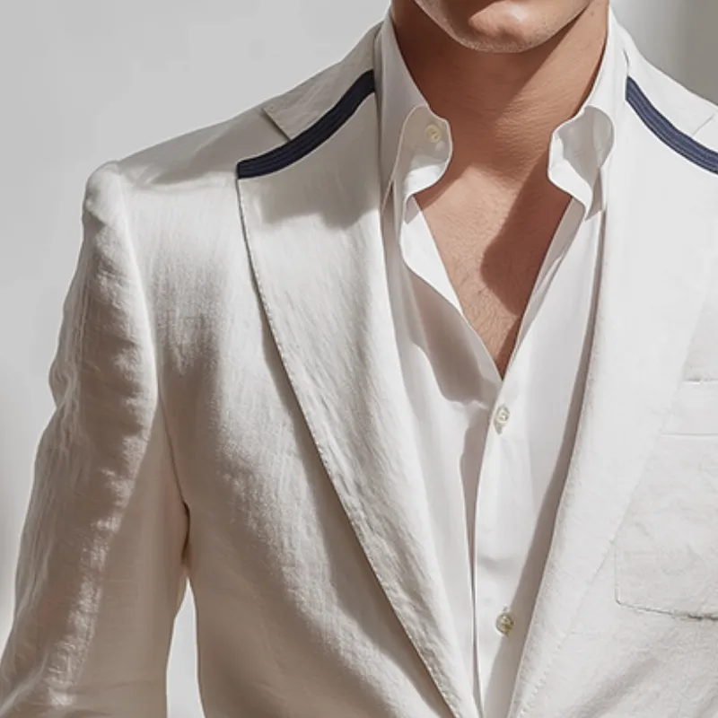 Men's Vintage Casual Cotton And Linen Elegant Blazer MTA2869G3TO sold by Manly product image thumbnail 3