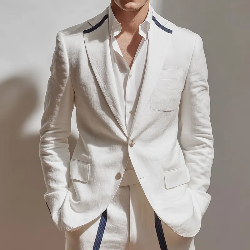 Men's Vintage Casual Cotton And Linen Elegant Blazer MTA2869G3TO sold by Manly product image thumbnail 2