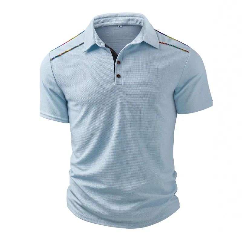Men's Waffle Stitching Short-sleeved POLO Shirt MTA2861G0X sold by Manly product image thumbnail 3