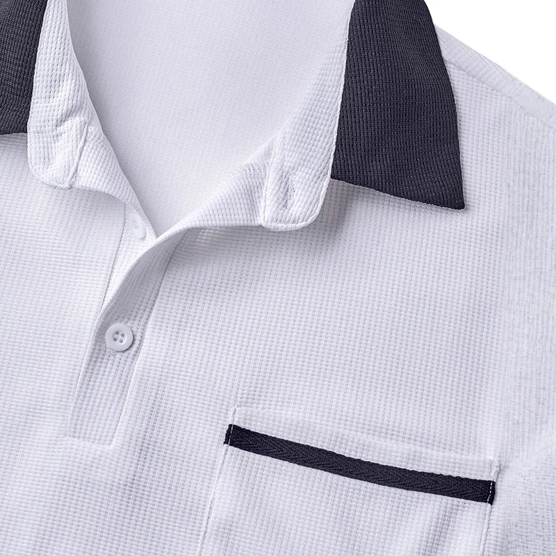 Men's Colorblock Waffle Short Sleeve Polo Shirt MTA2865G1X sold by Manly product image thumbnail 5