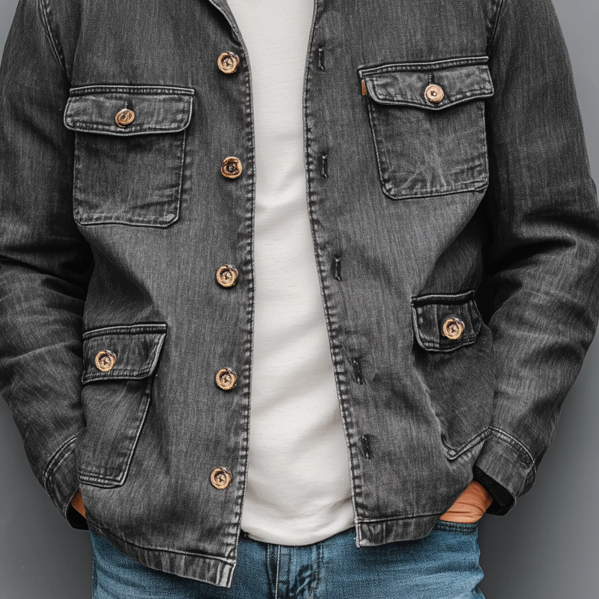 Men's Classic Casual Cotton Blend Washed Multi-Pocket Stand Collar Thin Jacket MTA2538G5K sold by Manly product image thumbnail 5