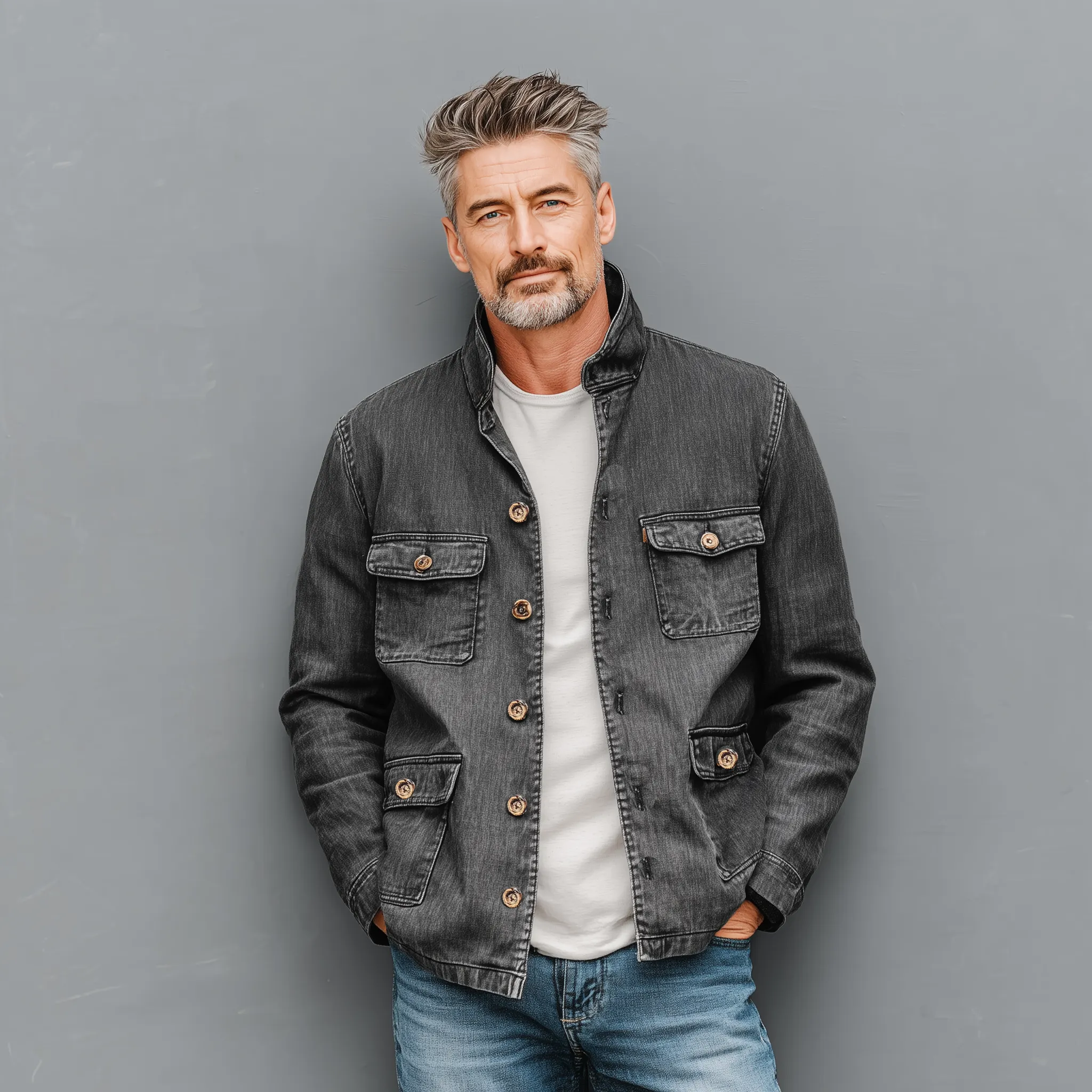 Men's Classic Casual Cotton Blend Washed Multi-Pocket Stand Collar Thin Jacket MTA2538G5K sold by Manly product image thumbnail 2