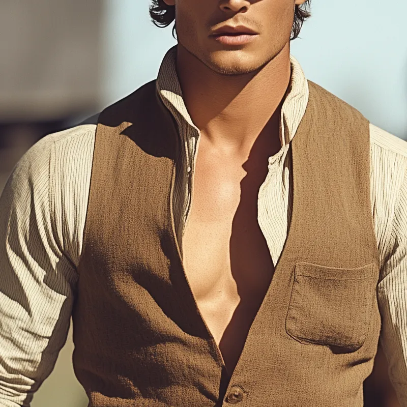 Men's Vintage Western Cowboy V-Neck Vest MTA2564G8X sold by Manly product image thumbnail 2