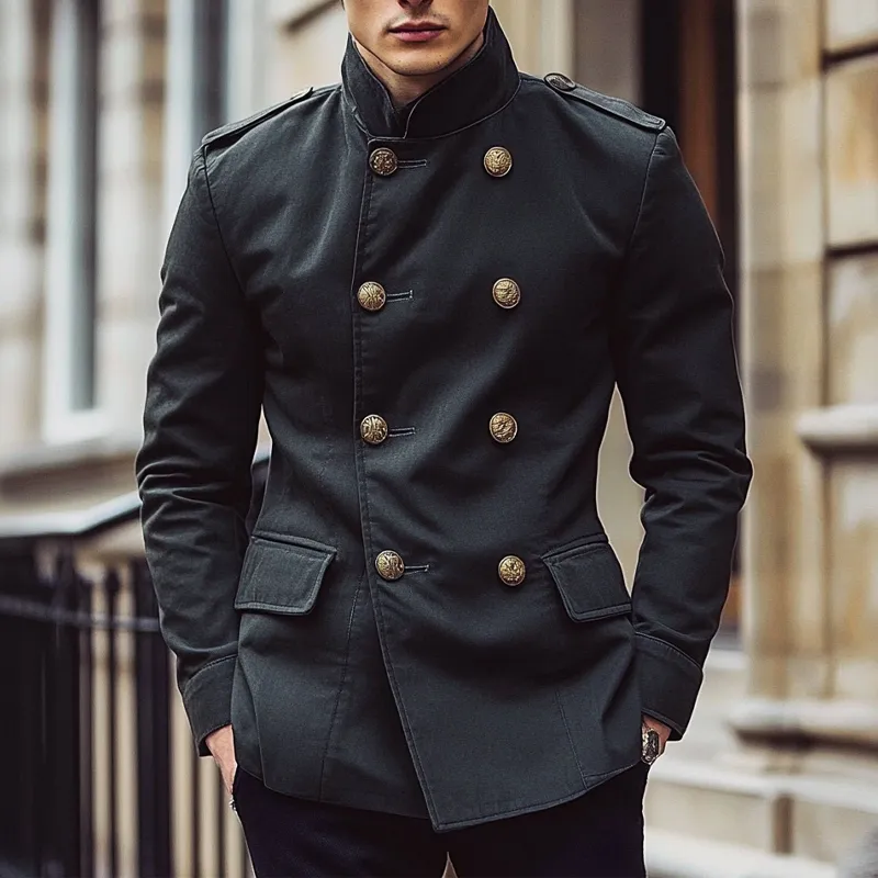 Men's Double-breasted Thin Stand Collar Blazer MTA2550G6X sold by Manly product image thumbnail 2