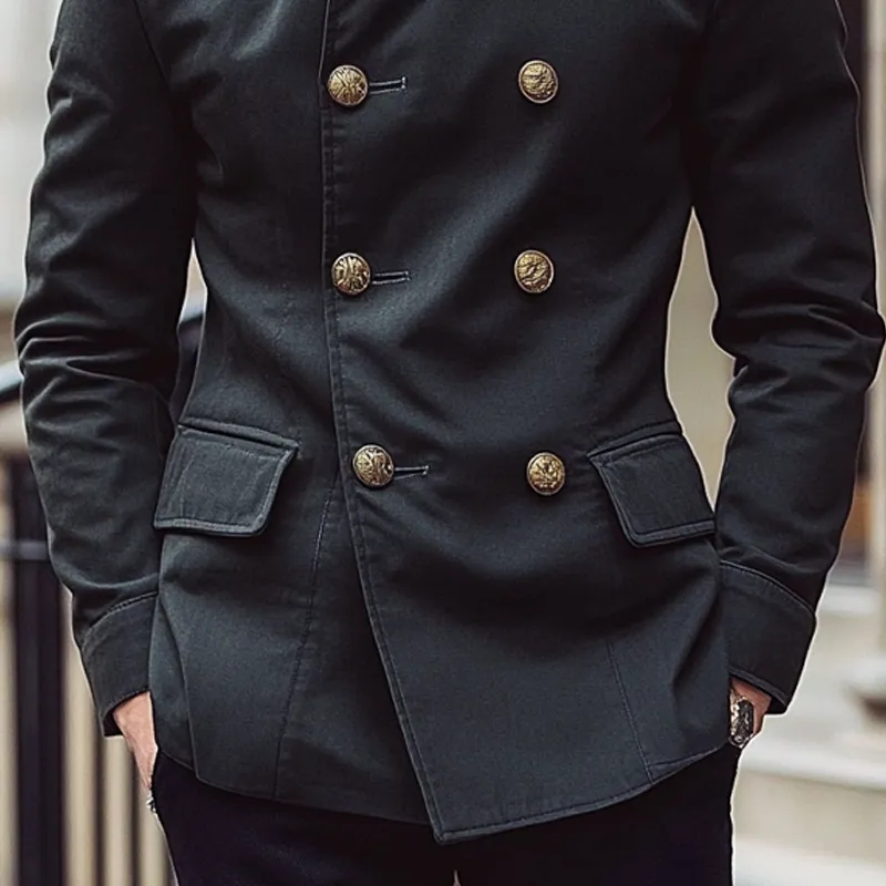 Men's Double-breasted Thin Stand Collar Blazer MTA2550G6X sold by Manly product image thumbnail 4