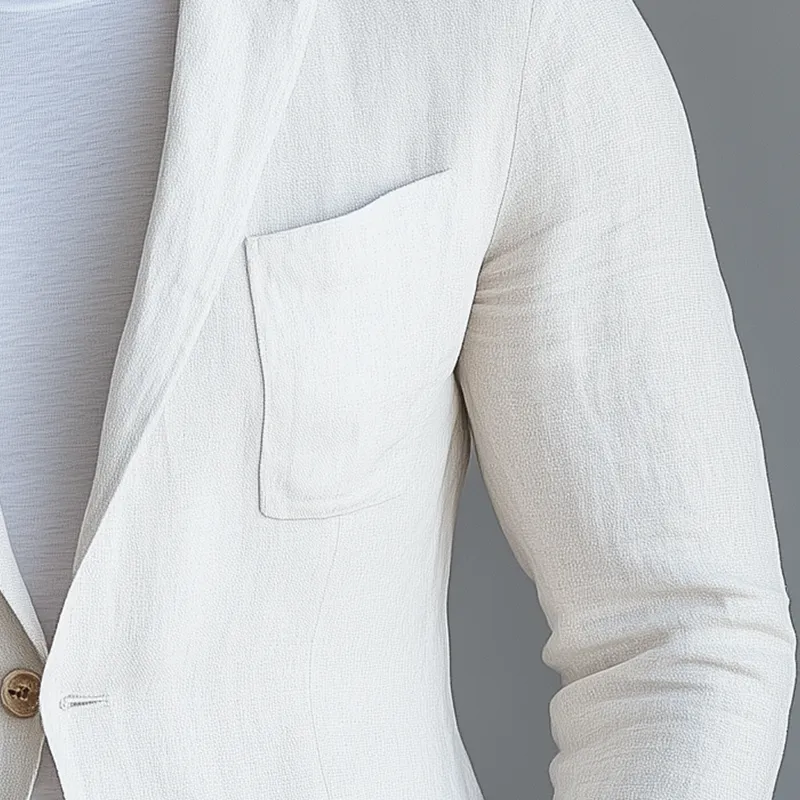 Men's Solid Color Simple Linen Suit Jacket MTA3083G7P sold by Manly product image thumbnail 3