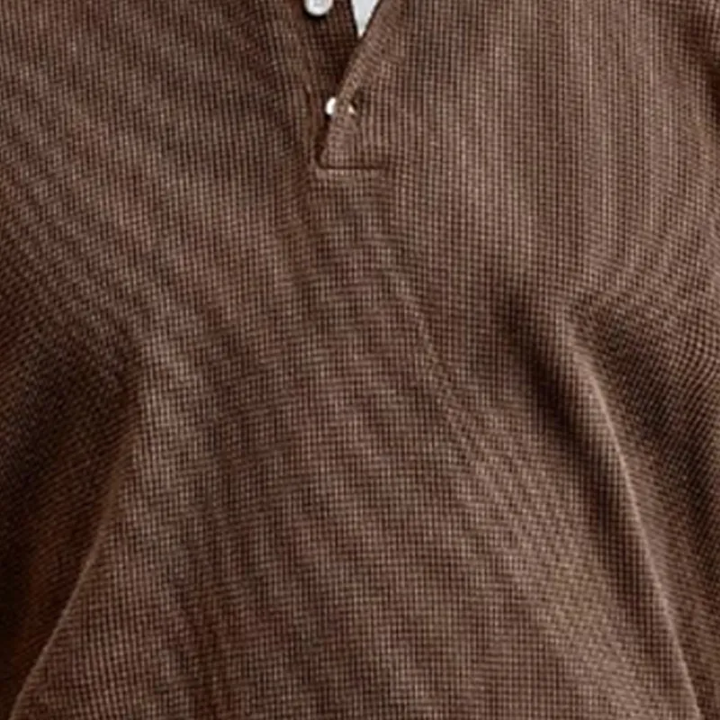 Men's Solid Waffle Long Sleeve Henley Shirt MTA3016G0P sold by Manly product image thumbnail 3