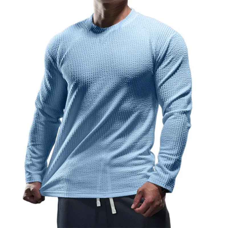 Men's Lightweight Waffle Elastic Long Sleeve T-Shirt MTA3070G6P sold by Manly