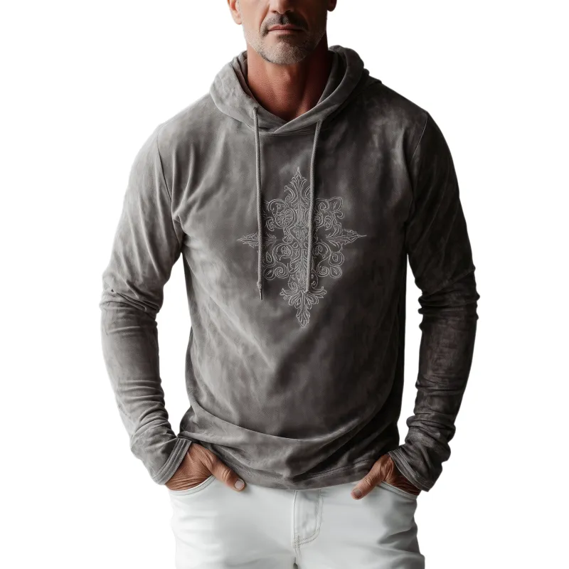 Men's Fashion Casual Thin Suede Embroidered Slim Fit Long Sleeve Hoodie MTA2990G5K made by Manly