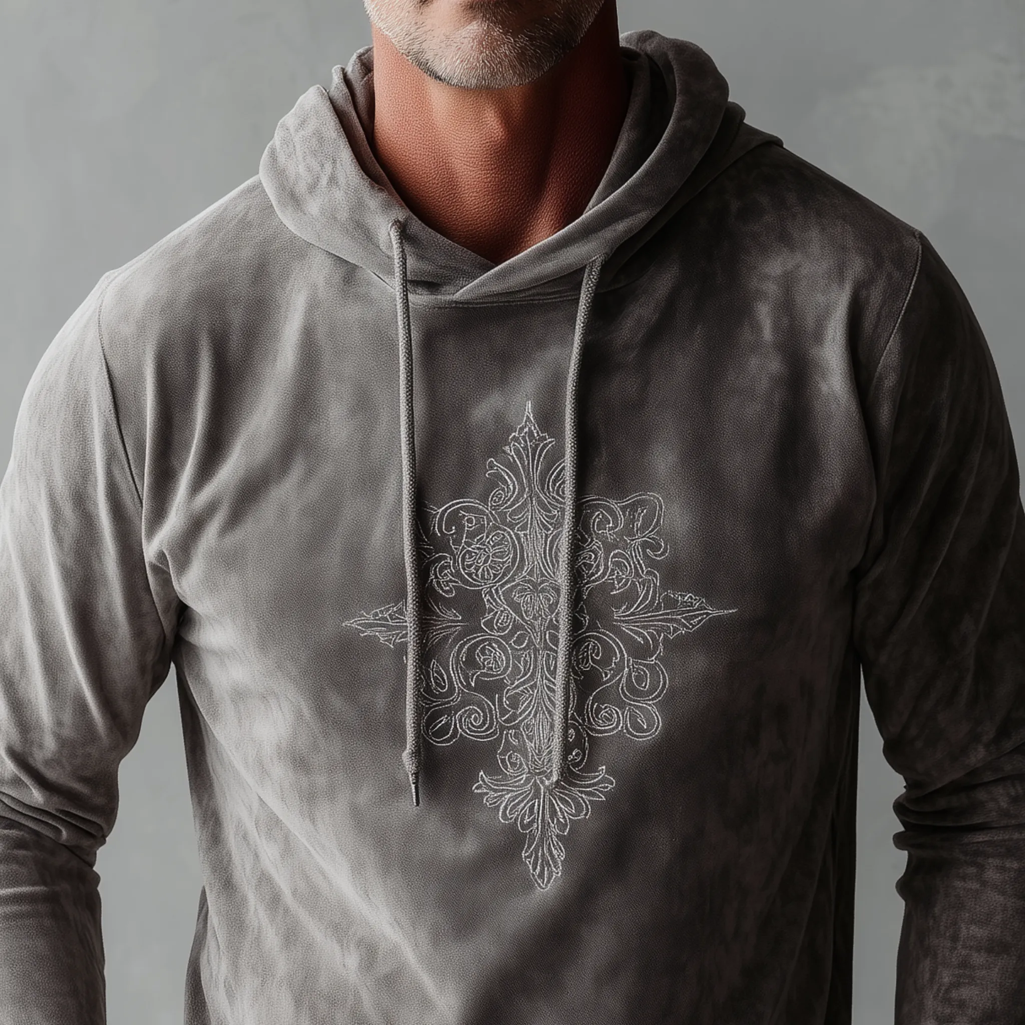 Men's Fashion Casual Thin Suede Embroidered Slim Fit Long Sleeve Hoodie MTA2990G5K sold by Manly product image thumbnail 3