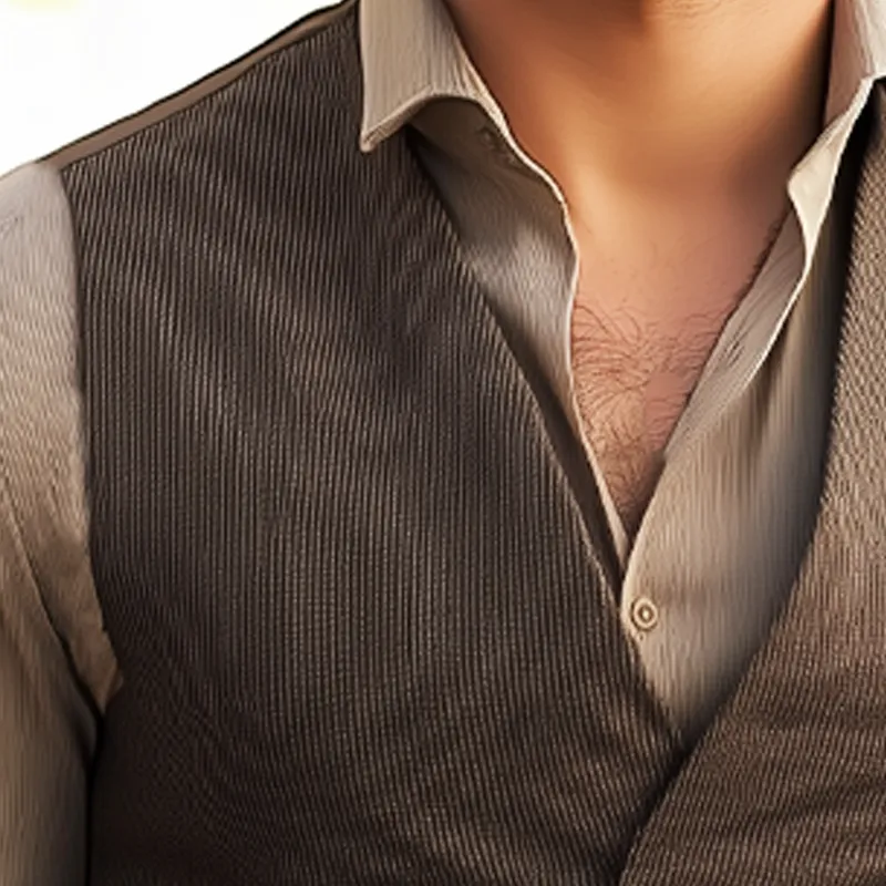 Men's Business V-Neck Striped Textured Three-Button Vest MTA2996G9U sold by Manly product image thumbnail 3